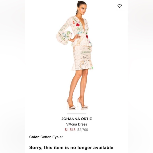 Johanna Ortiz Floral Cotton Eyelet Dress size 2 - Picture 3 of 8